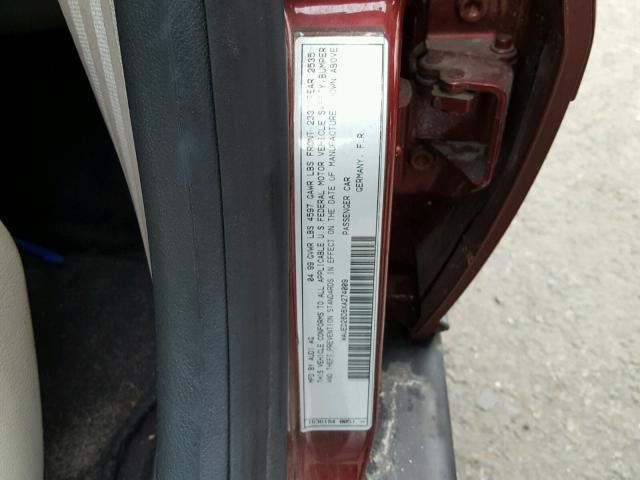 WAUED28D6XA274009 - 1999 AUDI A4 2.8 QUA RED photo 10