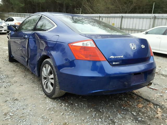 1HGCS12379A022848 - 2009 HONDA ACCORD LX BLUE photo 3