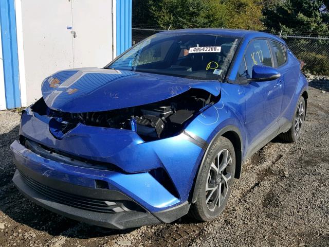 NMTKHMBXXJR064756 - 2018 TOYOTA C-HR XLE BLUE photo 2