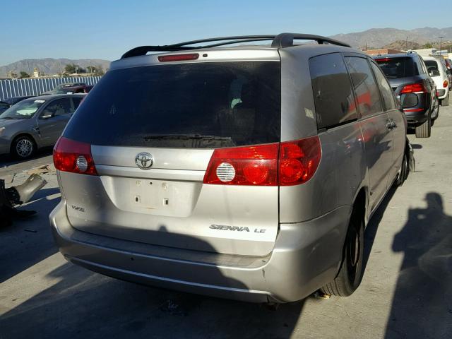 5TDZA23C76S437523 - 2006 TOYOTA SIENNA CE SILVER photo 4