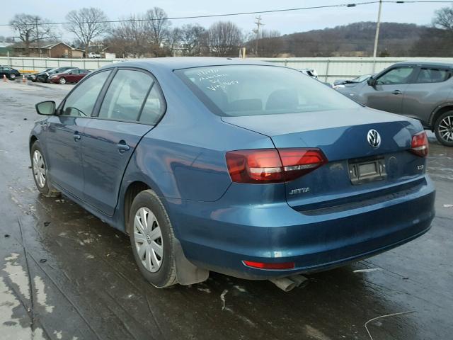 3VW267AJXGM274057 - 2016 VOLKSWAGEN JETTA S BLUE photo 3