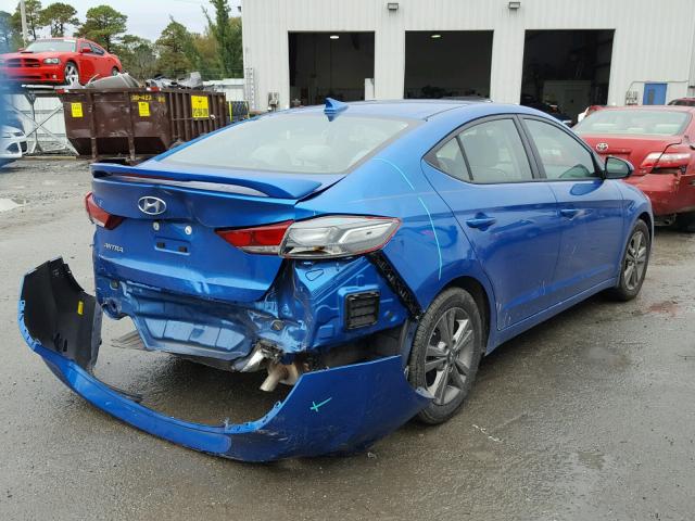 5NPD84LF7HH063337 - 2017 HYUNDAI ELANTRA SE BLUE photo 4