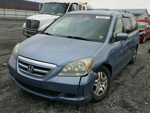 5FNRL38446B073213 - 2006 HONDA ODYSSEY EX BLUE photo 2