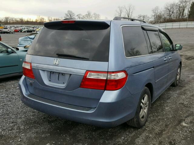 5FNRL38446B073213 - 2006 HONDA ODYSSEY EX BLUE photo 4