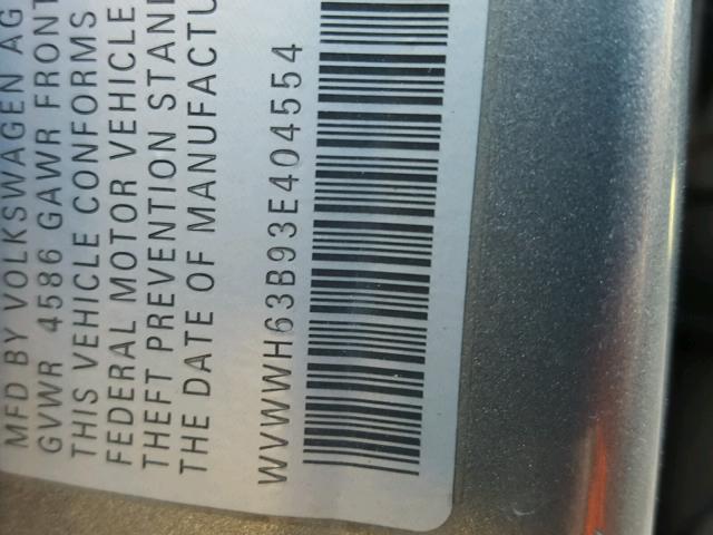 WVWWH63B93E404554 - 2003 VOLKSWAGEN PASSAT GLX GRAY photo 10