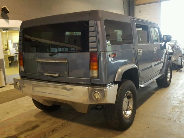 5GRGN23U13H108979 - 2003 HUMMER H2 BLUE photo 4