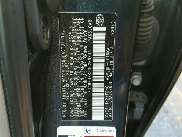 4T1BF1FK9DU269713 - 2013 TOYOTA CAMRY L CHARCOAL photo 10