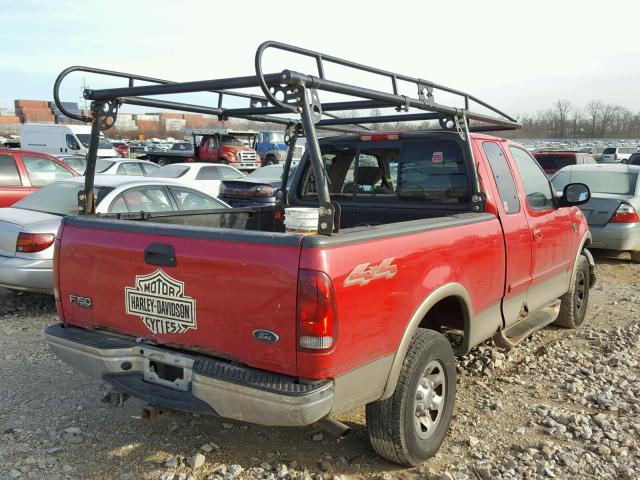 2FTPX18L72CA31577 - 2002 FORD F150 RED photo 4