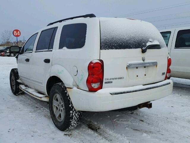 1D4HB58D95F569230 - 2005 DODGE DURANGO LI WHITE photo 3