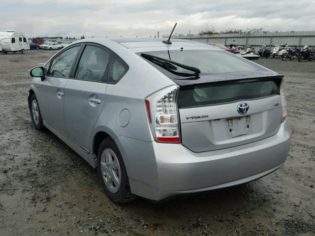 JTDKN3DU4B0323981 - 2011 TOYOTA PRIUS SILVER photo 3