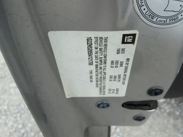 1G2ZH528554121708 - 2005 PONTIAC G6 GT GRAY photo 10