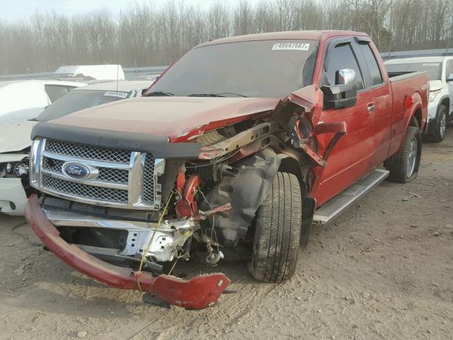 1FTFX1EV0AFC05655 - 2010 FORD F150 SUPER MAROON photo 2