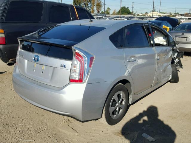 JTDKN3DU0D5595353 - 2013 TOYOTA PRIUS GRAY photo 4