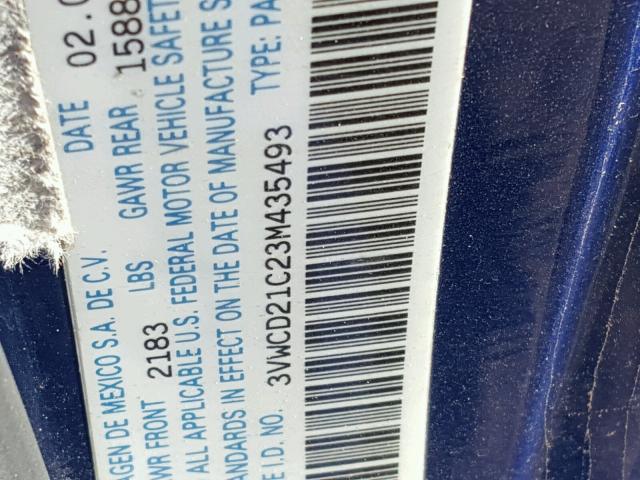 3VWCD21C23M435493 - 2003 VOLKSWAGEN NEW BEETLE 蓝色 照片 10