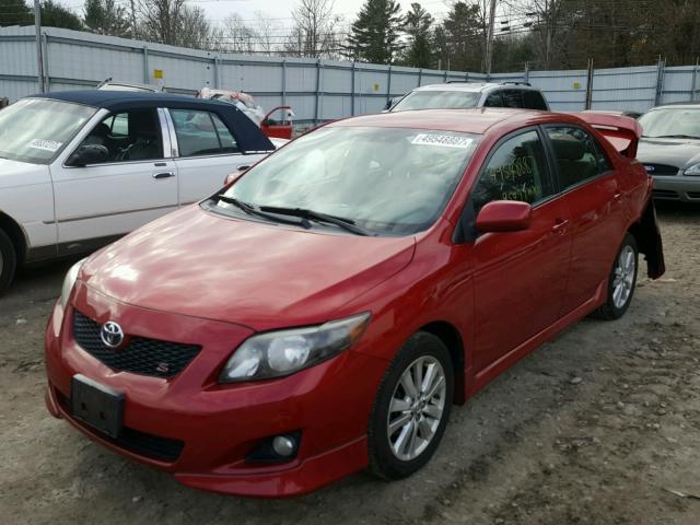 2T1BU4EE0AC285119 - 2010 TOYOTA COROLLA BA RED photo 2