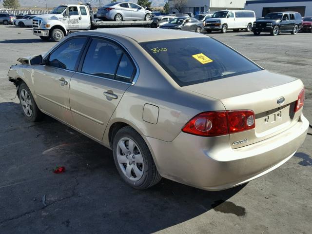 KNAGE123585207072 - 2008 KIA OPTIMA LX GOLD photo 3