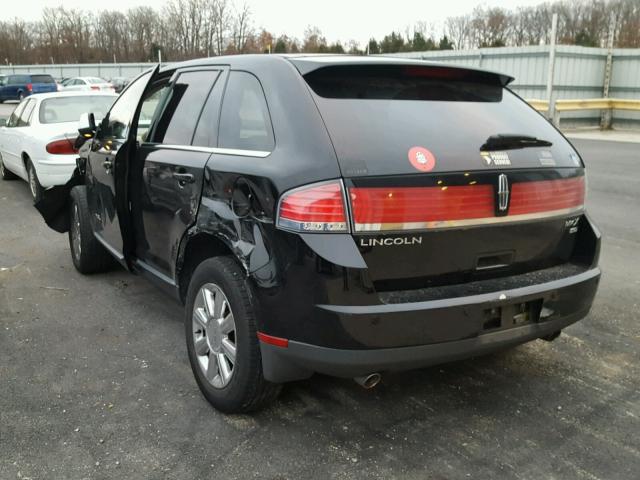 2LMDU88C37BJ21066 - 2007 LINCOLN MKX BLACK photo 3