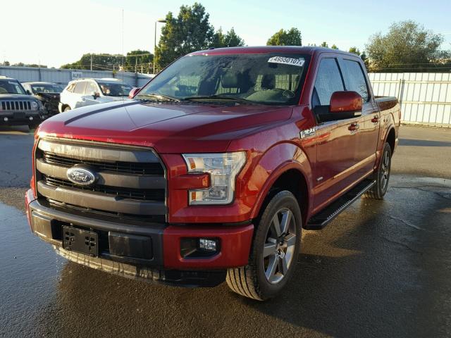 1FTEW1CG0FKE02584 - 2015 FORD F150 SUPER RED photo 2