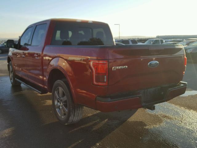 1FTEW1CG0FKE02584 - 2015 FORD F150 SUPER RED photo 3