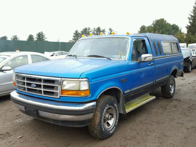 1FTEF14N1SNA72007 - 1995 FORD F150 BLUE photo 2
