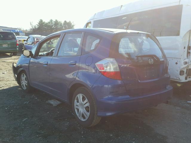 JHMGE8G21AS011633 - 2010 HONDA FIT BLUE photo 3