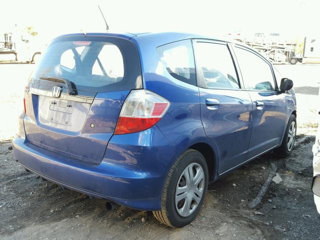 JHMGE8G21AS011633 - 2010 HONDA FIT BLUE photo 4