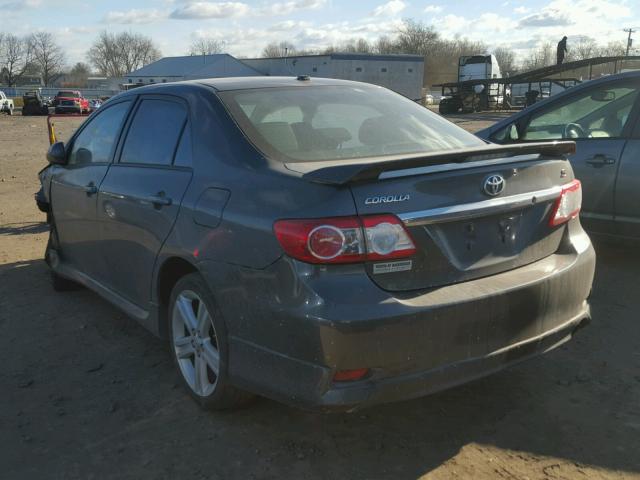 2T1BU4EE4DC003049 - 2013 TOYOTA COROLLA BA GRAY photo 3