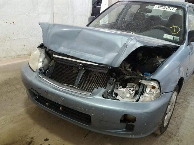 2HGEJ6612YH534325 - 2000 HONDA CIVIC BASE BLUE photo 9