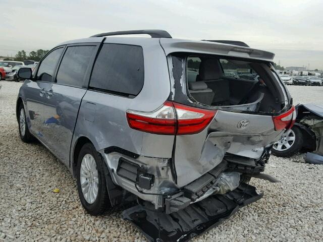 5TDYK3DC7FS684490 - 2015 TOYOTA SIENNA XLE SILVER photo 3