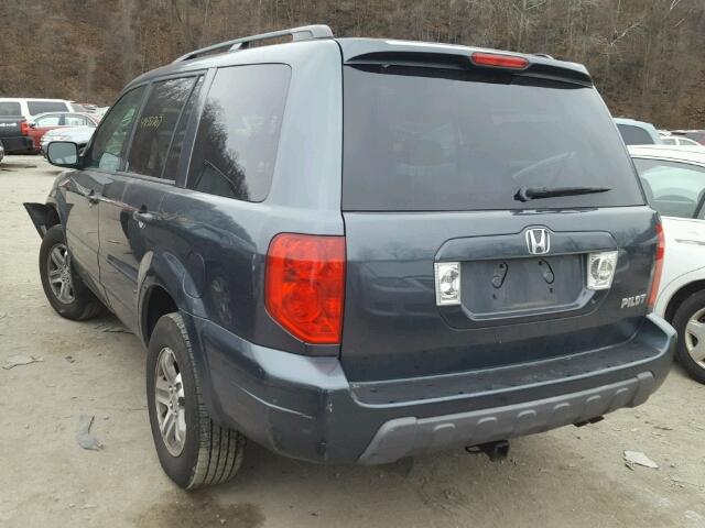 5FNYF18655B025775 - 2005 HONDA PILOT EXL GRAY photo 3