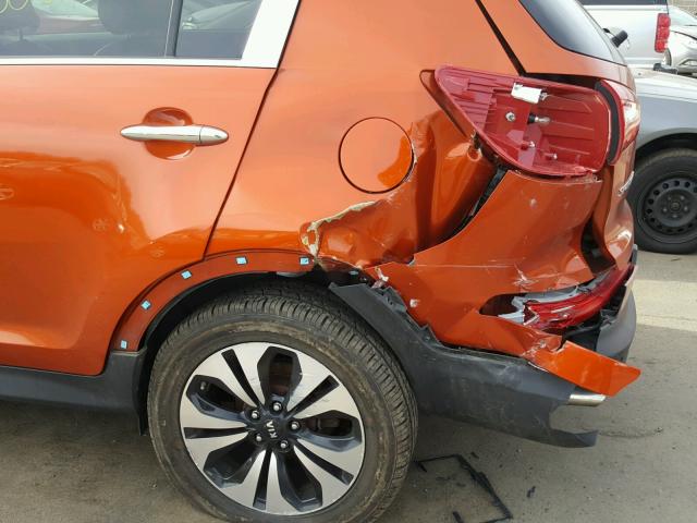 KNDPCCA6XB7116696 - 2011 KIA SPORTAGE E ORANGE photo 9