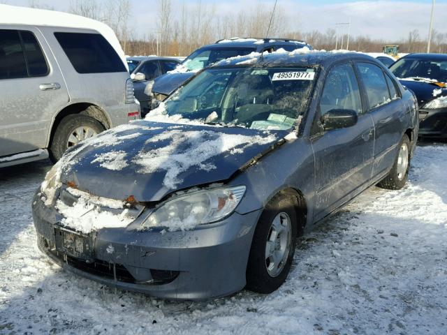 JHMES96685S024590 - 2005 HONDA CIVIC HYBR GRAY photo 2