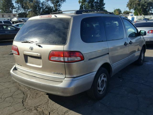 4T3ZF13C61U375308 - 2001 TOYOTA SIENNA LE BEIGE photo 4