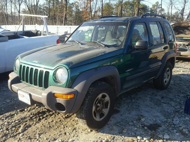 1J4GL48K04W198241 - 2004 JEEP LIBERTY SP GREEN photo 2