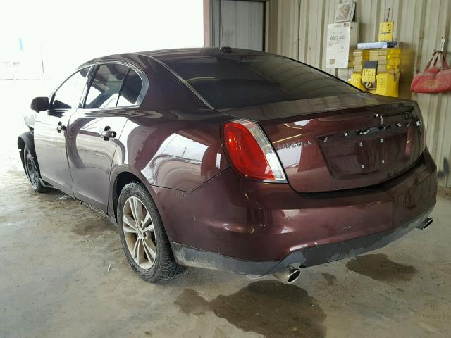 1LNHM93R19G633533 - 2009 LINCOLN MKS BURGUNDY photo 3