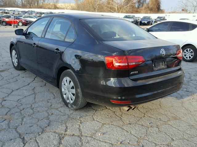 3VW2K7AJ0FM418497 - 2015 VOLKSWAGEN JETTA BASE BLACK photo 3