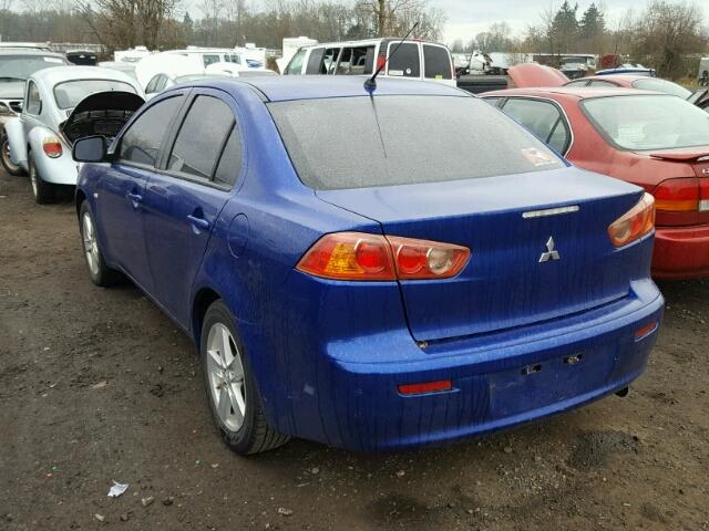 JA3AU26U78U026399 - 2008 MITSUBISHI LANCER ES BLUE photo 3