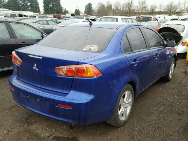 JA3AU26U78U026399 - 2008 MITSUBISHI LANCER ES BLUE photo 4