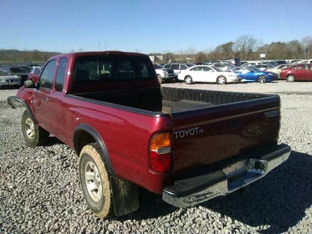 4TASN92N0XZ424075 - 1999 TOYOTA TACOMA XTR RED photo 3