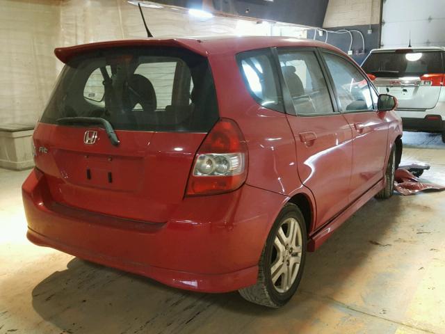 JHMGD38697S023996 - 2007 HONDA FIT S RED photo 4