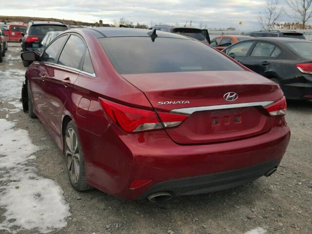 5NPEC4AC4EH916235 - 2014 HYUNDAI SONATA SE RED photo 3