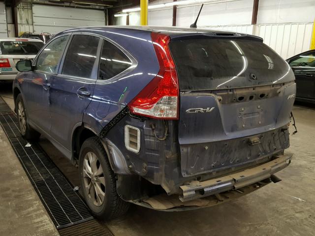 2HKRM4H59DH634807 - 2013 HONDA CR-V EX BLUE photo 3