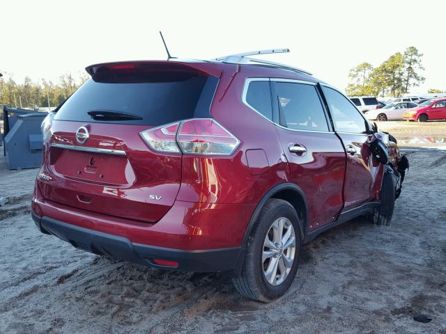 KNMAT2MT8GP688794 - 2016 NISSAN ROGUE S RED photo 4
