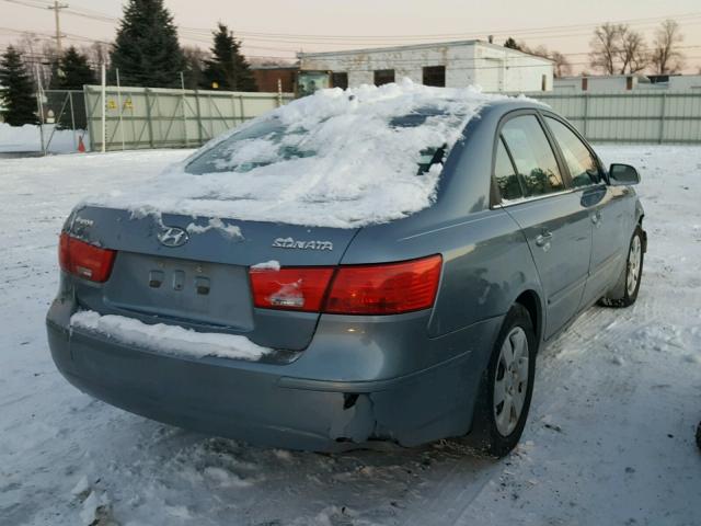 5NPET46C49H572002 - 2009 HYUNDAI SONATA GLS BLUE photo 4