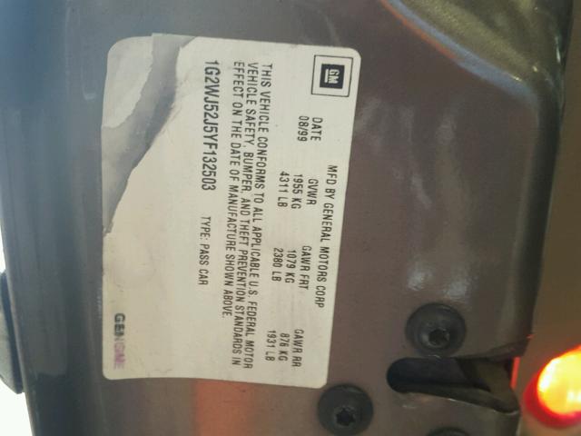 1G2WJ52J5YF132503 - 2000 PONTIAC GRAND PRIX ყავისფერი ფოტო 10