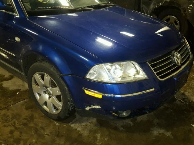 WVWTH63B12P046534 - 2002 VOLKSWAGEN PASSAT GLX BLUE photo 9