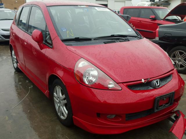 JHMGD38647S029429 - 2007 HONDA FIT S RED photo 1