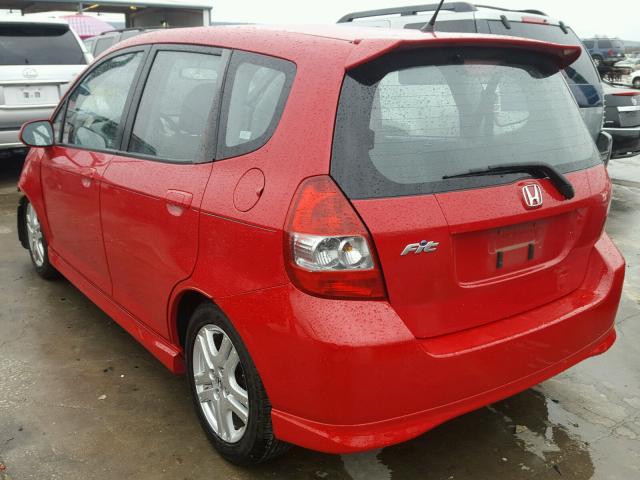 JHMGD38647S029429 - 2007 HONDA FIT S RED photo 3