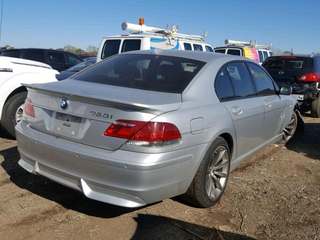 WBAHL83567DT08208 - 2007 BMW 750I SILVER photo 4