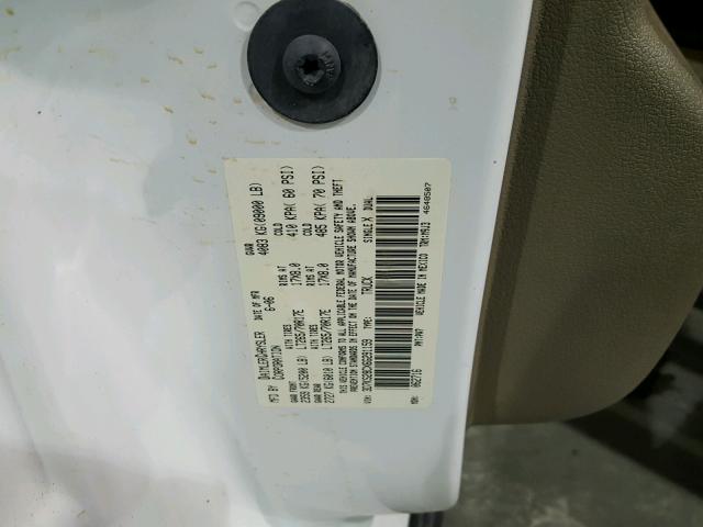 3D7KS28CX6G291159 - 2006 DODGE RAM 2500 S თეთრი ფოტო 10